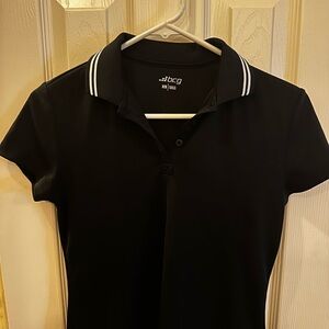 BCG Black Polo with White Striped Collar